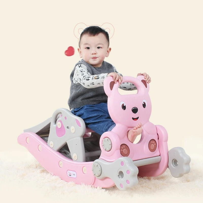 

Baby Indoor Children's Plastic Rocking Horse, Detachable Two-in-one Combination Slide Toy, Rocking Horse Slide