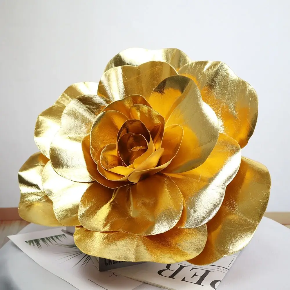 30/40/50cm Giant Rose Flower Head fashion Shiny Fake Foam Rose Photography Props Party Setting Arrangement Artificial Flowers