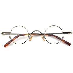 Lunettes rondes vintage en titane de 35mm, design japonais, légères avec verres clairs