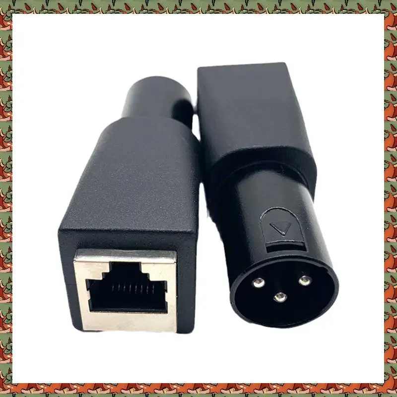 

ABLQ 4Pcs DMX To RJ45 Connector RJ45 Ethernet To 3 Pin XLR DMX Adapter 3-Pin XLR Female & Male Adapter For Audio Video
