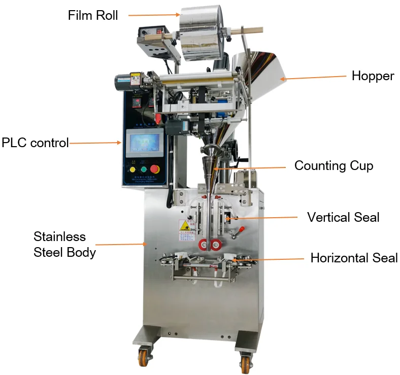 1-150g Automatic Turmeric Enzyme Coffee Food Powder Small Bag Sachet Masala Paper Wrapping Film Sealing Packaging Machine