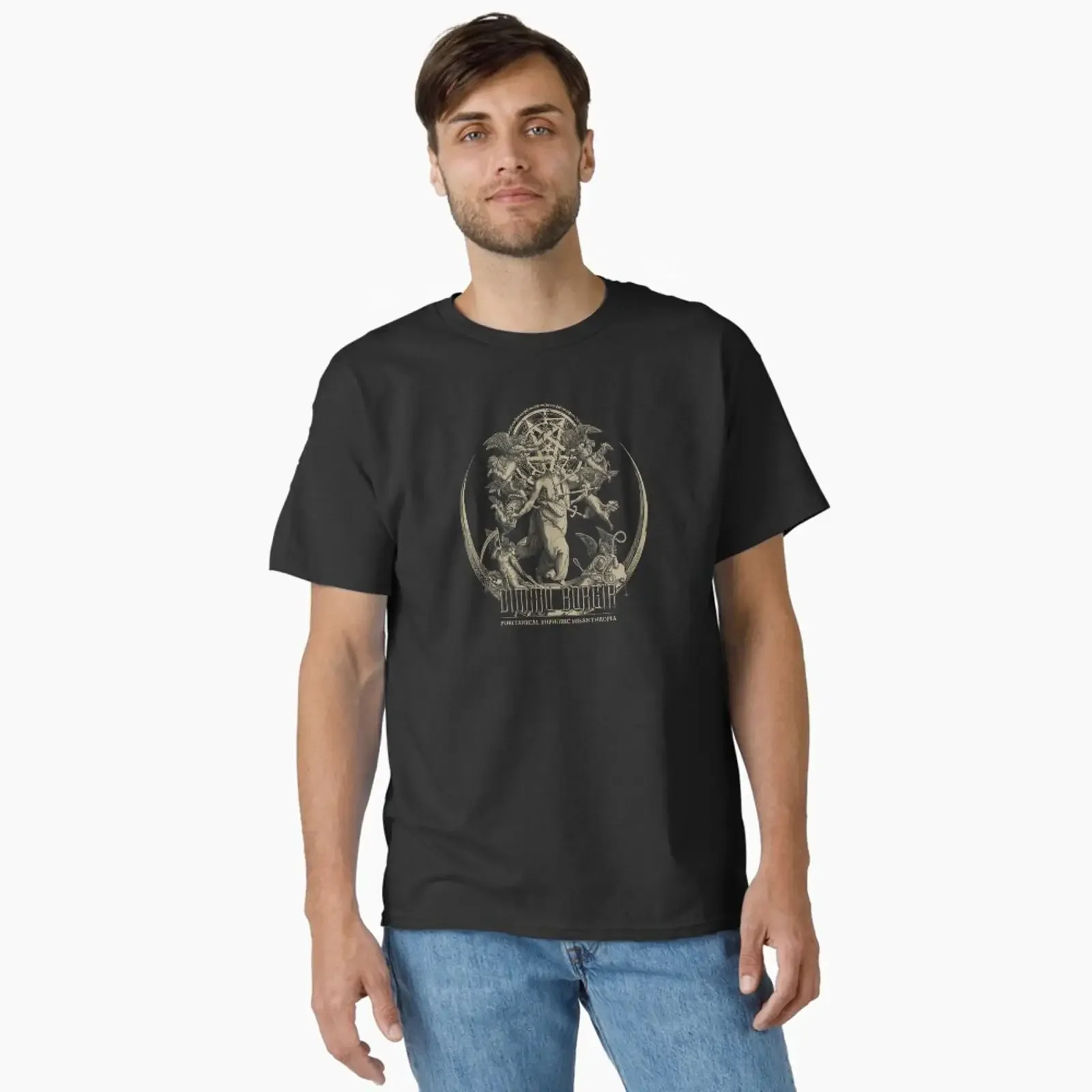 Preview of the artwork Classic T shirt created and sold by CapslockStore vintage Washed Stretched Breathable homme Casual