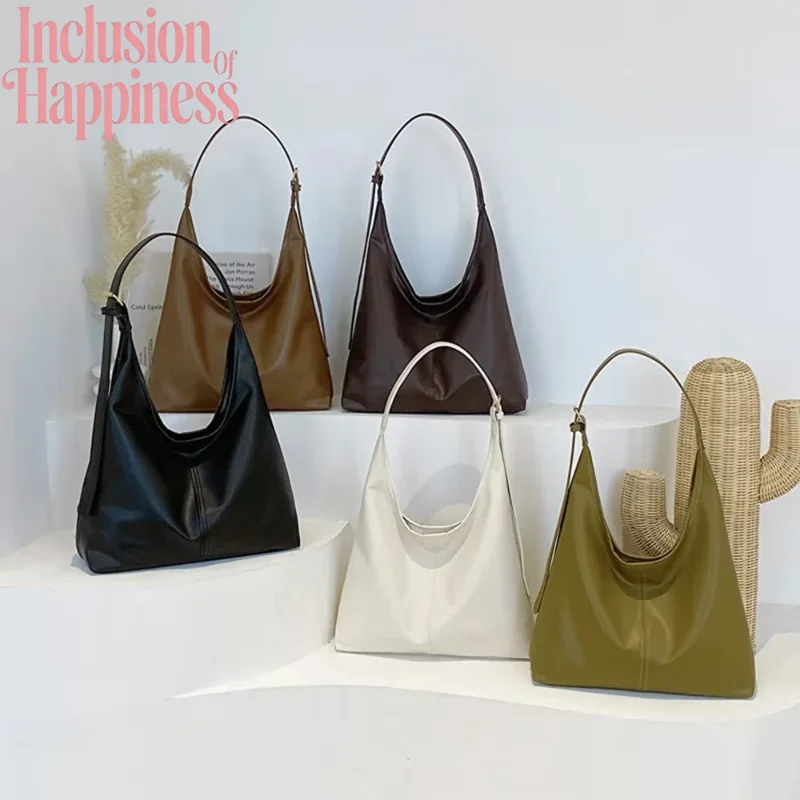 

Retro Women's Handbag Solid Color Large Capacity Underarm Bag Shoulder Strap Design For Dates Parties Shopping And Travel