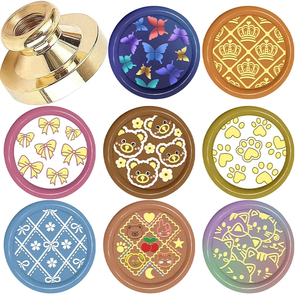 Schmetterling Krone Pfotenabdruck Wachssiegel Stempel Kupfer Kopf geprägt Prozess Stempel Versiegelung für DIY Karten Hochzeitseinladung Dekoration