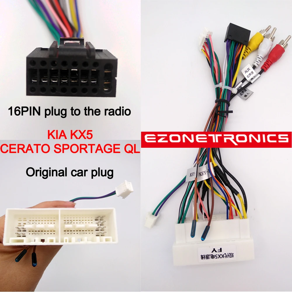 Cable Plug Fitting Adaptor Dash Kits For KIA KX5 K2 Rio K5 Sorento PICANTO Morning CARENS RODON SPORTAGE Radio