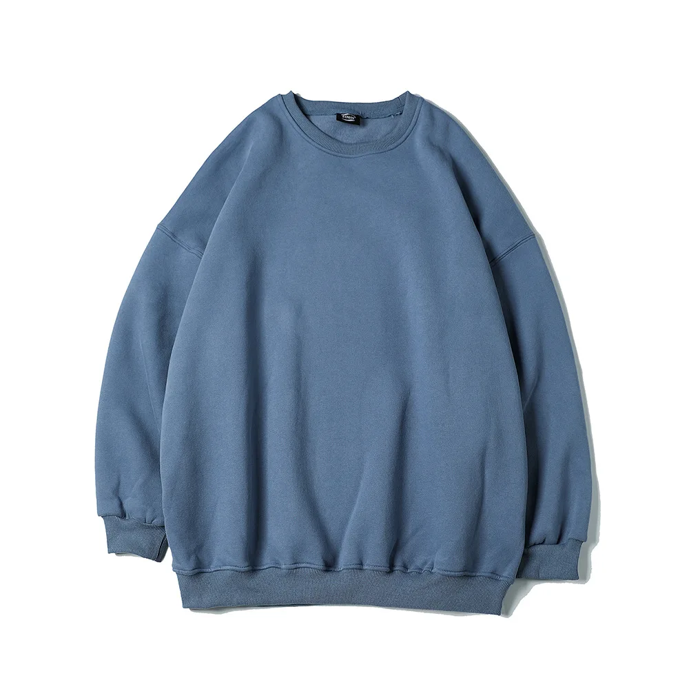 Hoodies O Neck Men Sweatshirts Long Sleeve Pullover Sweatshirt Solid Loose Basics Casual 2024 Slight Strech Winter Sports