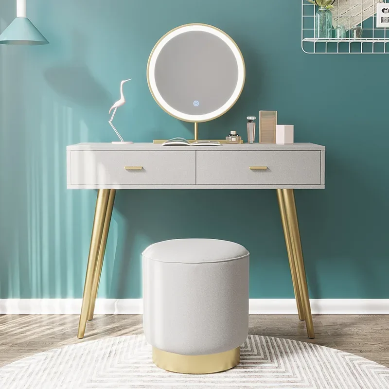 

л # Роскошный белый деревянный табурет с крестом, набор мебели, ящики, зеркало для макияжа, туалетный столик для спальни, зеркальный туалетный столик