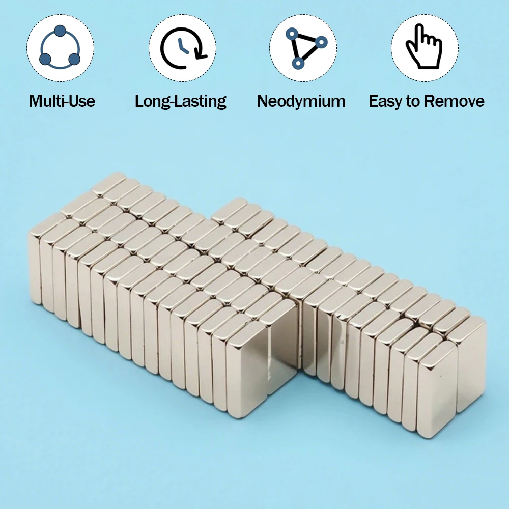 Powerful NdFeB Magnet Industrial Standard Magnetic Alloy Magnetic Bar Block 20x10x4mm Rust Resistant Factory Positioning
