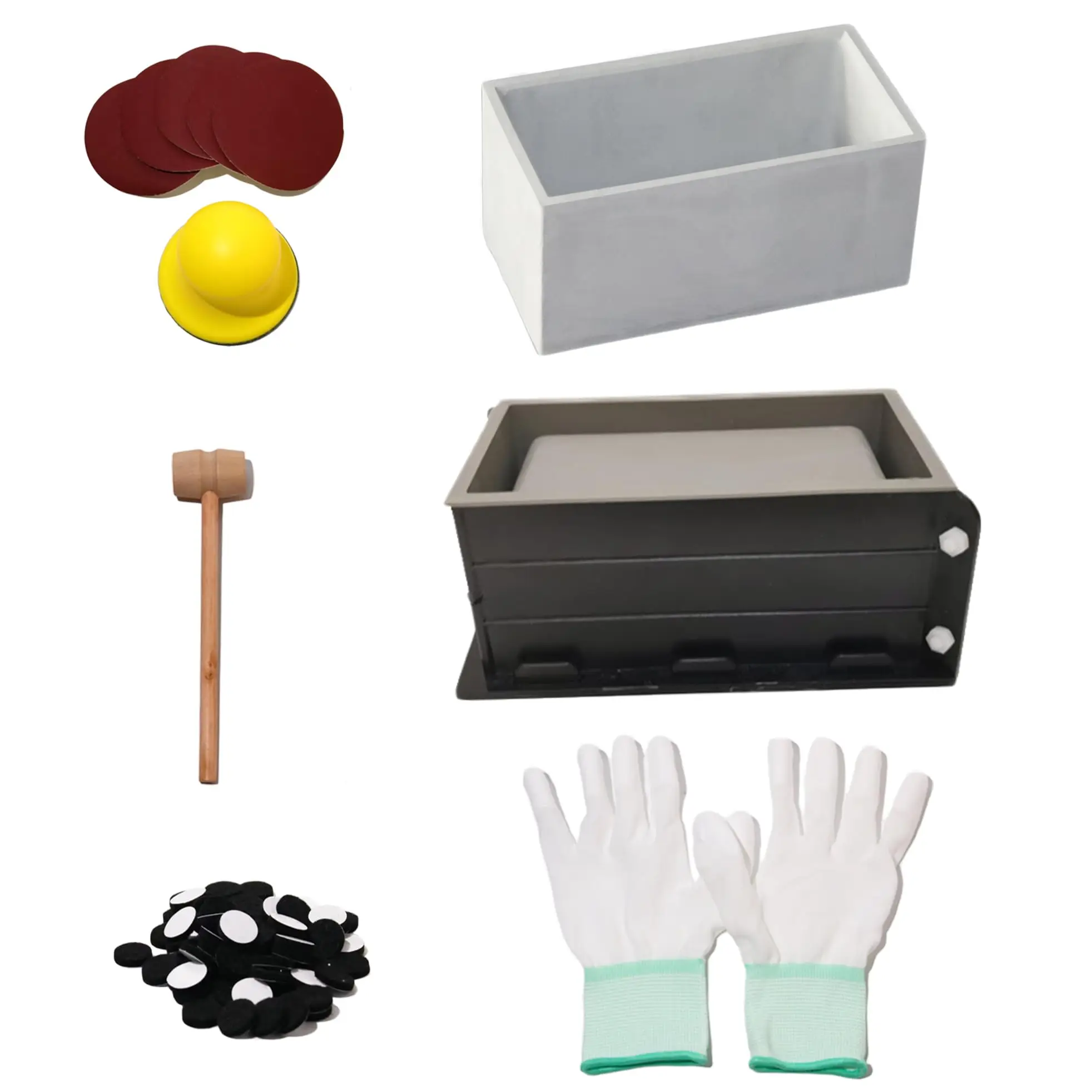 

Профессиональный набор для бетонных кашпо, прямоугольная силиконовая форма, перчатки, шлифовальная машина, контейнеры для свечей «сделай сам», пластик для хранения, формы для гипсовых сосудов