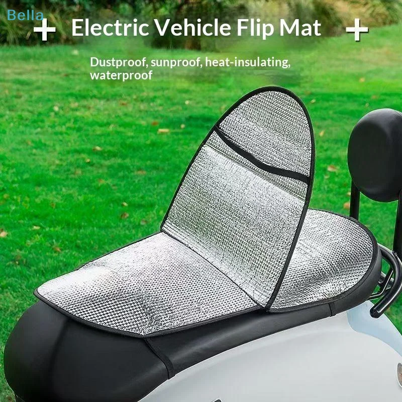 〔M〕Motorcycle Scooter Seat Pad Summer Sun Protection Reflective Aluminum Waterproof Heat Resistant Cushion For Riding