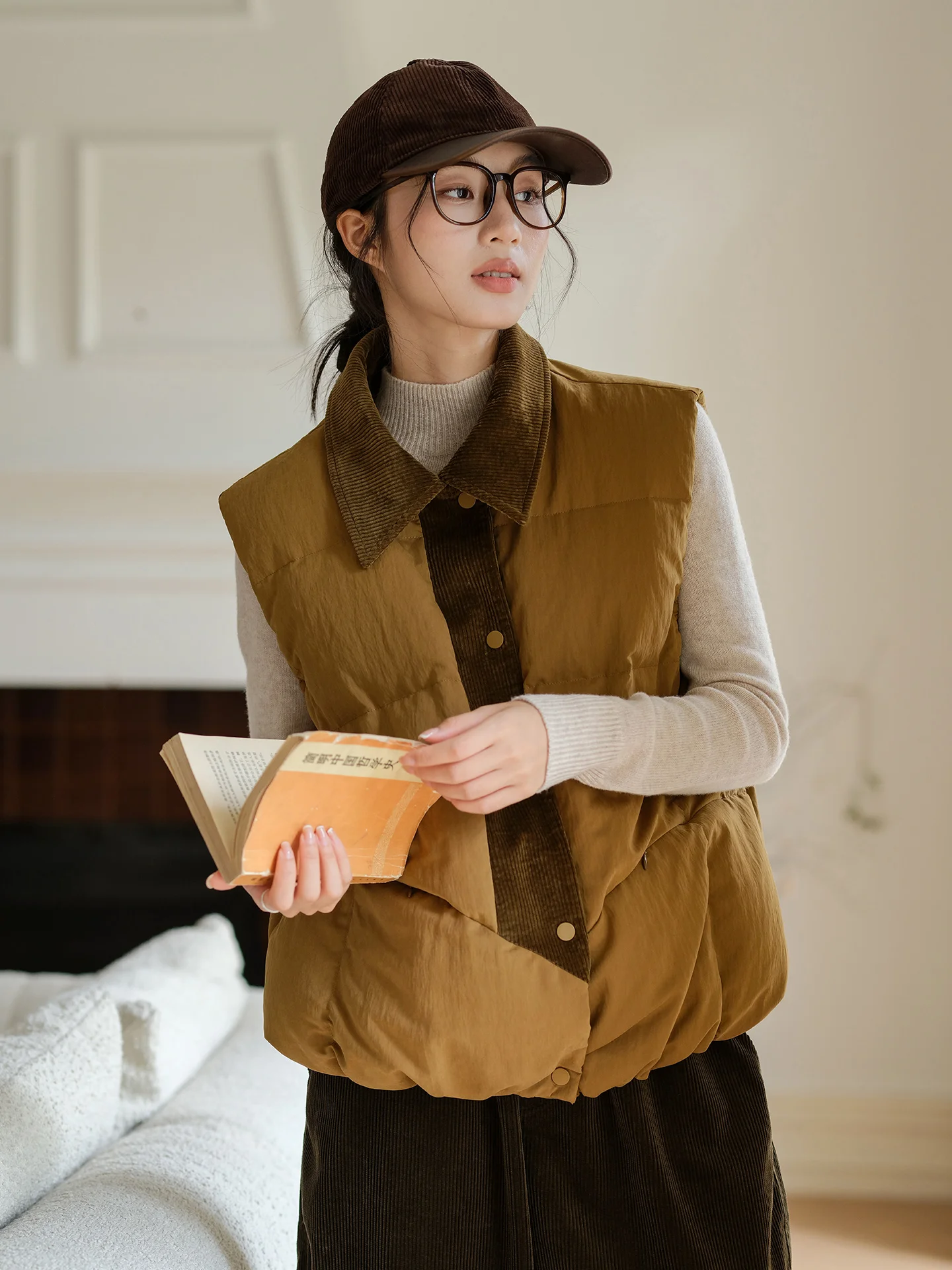 

Warmth Guaranteed! 90 Women's ort Quilted Jaet Vest Autumn Winter Outerwear Casual Sle No Hat Design