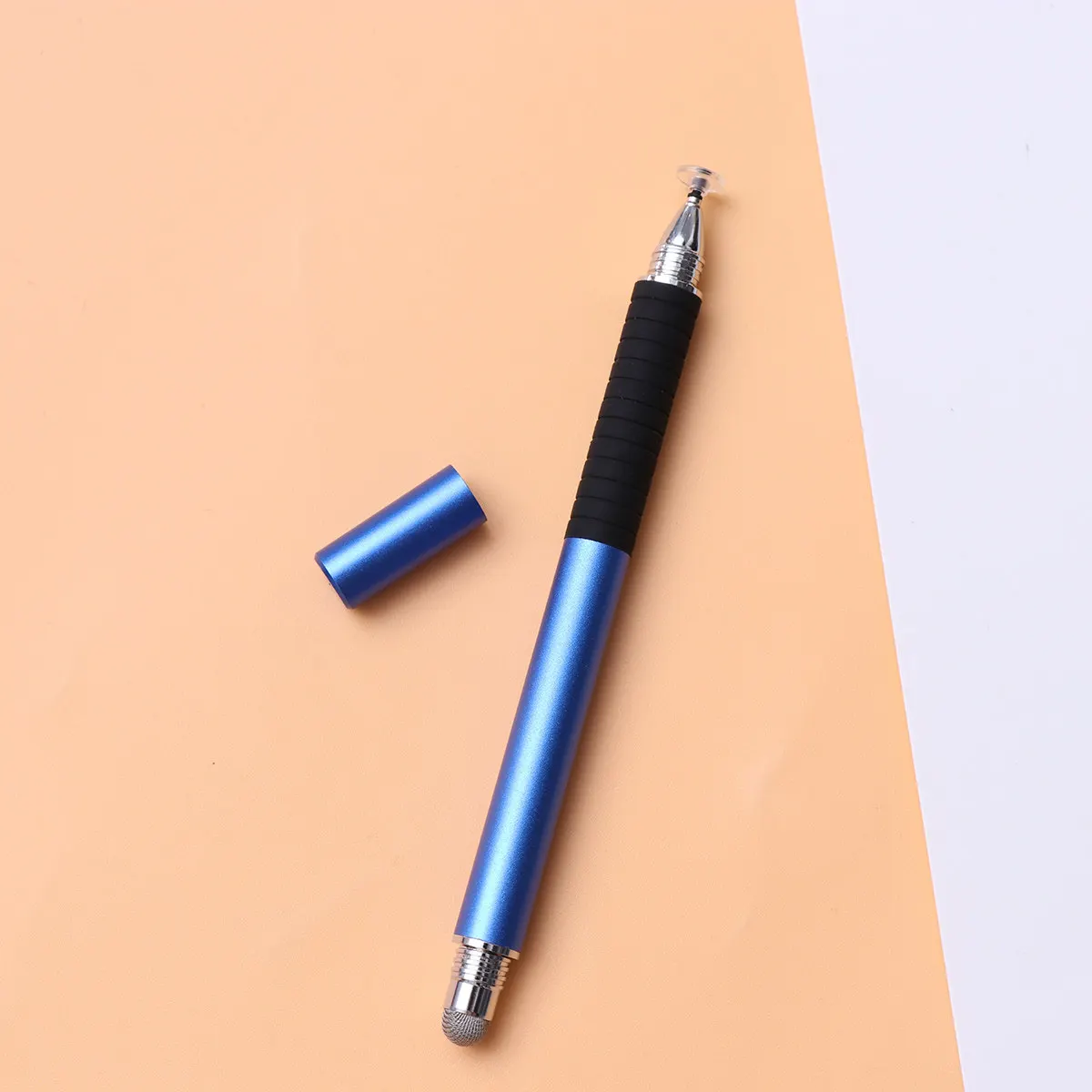 

2 in 1 Multifunction Fine Screen Pen Capacitive Stylus for Smartphone Tablet Writing Tool Gray Premium Metal Smooth