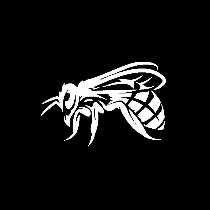 Black/Silver Original Beautiful Delicate Honey Stick Bee Vinyl Decal Cool Car Sticker 14.2M*9.6CM