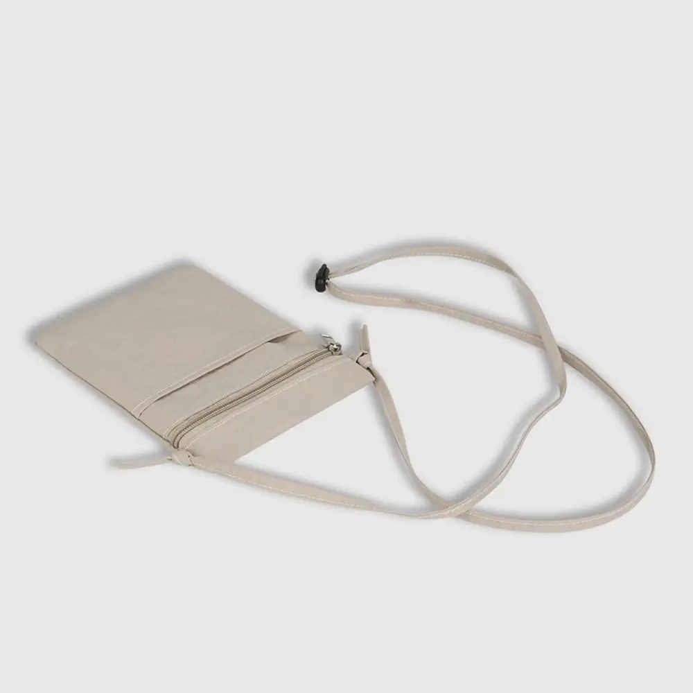 

Casual Portable Cell Phone Bag Nylon Fabric Solid Color Phone Purse Thin Strap Lightweight Crossbody Bag for Men and Women