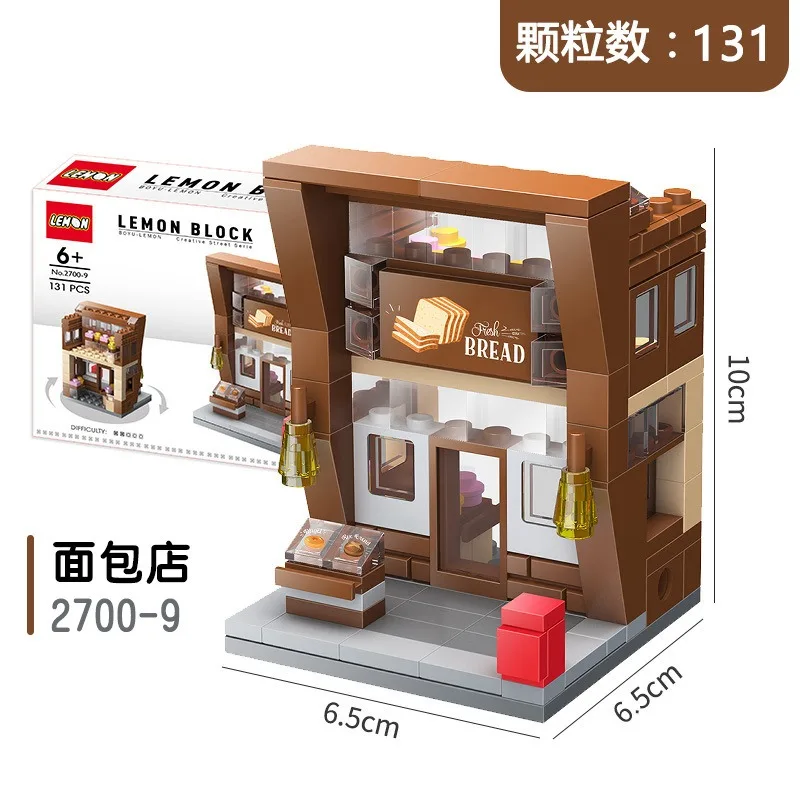 Mini-Haus-Bausteine, City Store, Street View, Snack, Straßenfiguren, Kinderspielzeug, Geschenke für Jungen und Mädchen, kompatibel mit Lego