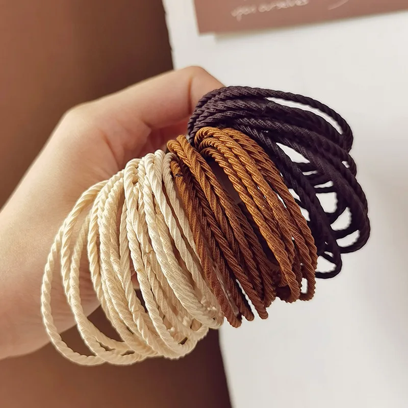 100pcs/lot Hair Bands Solid Color Elastic Rubber Band Hair Band Headband Scrunchie Hair Accessories for Hair image 4