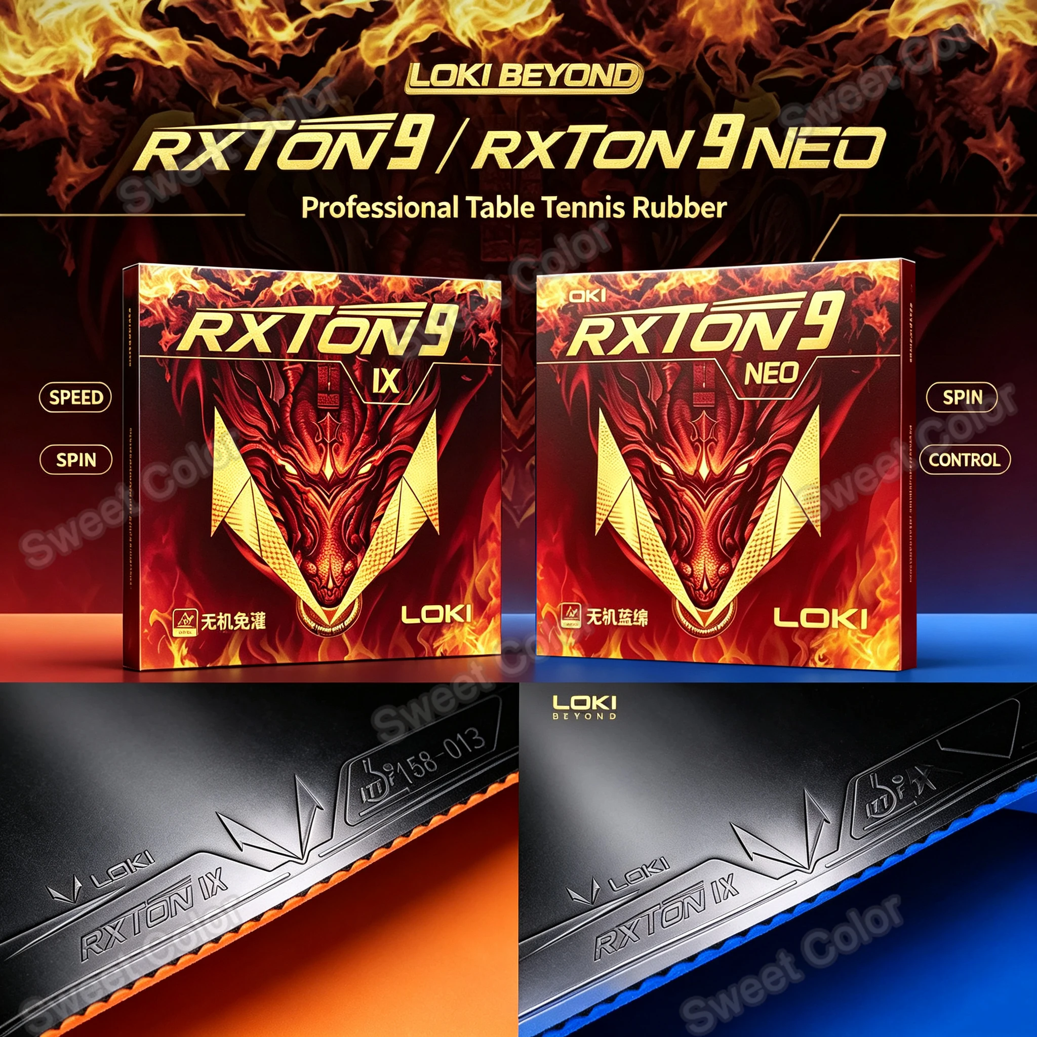 loki-rxton-ix-rxton-ix-neo-テーブルテニスラバー-スティッキー-ピンポンラバー-21mm-ブルー-オレンジスポンジ-ittf-アークファストアタック