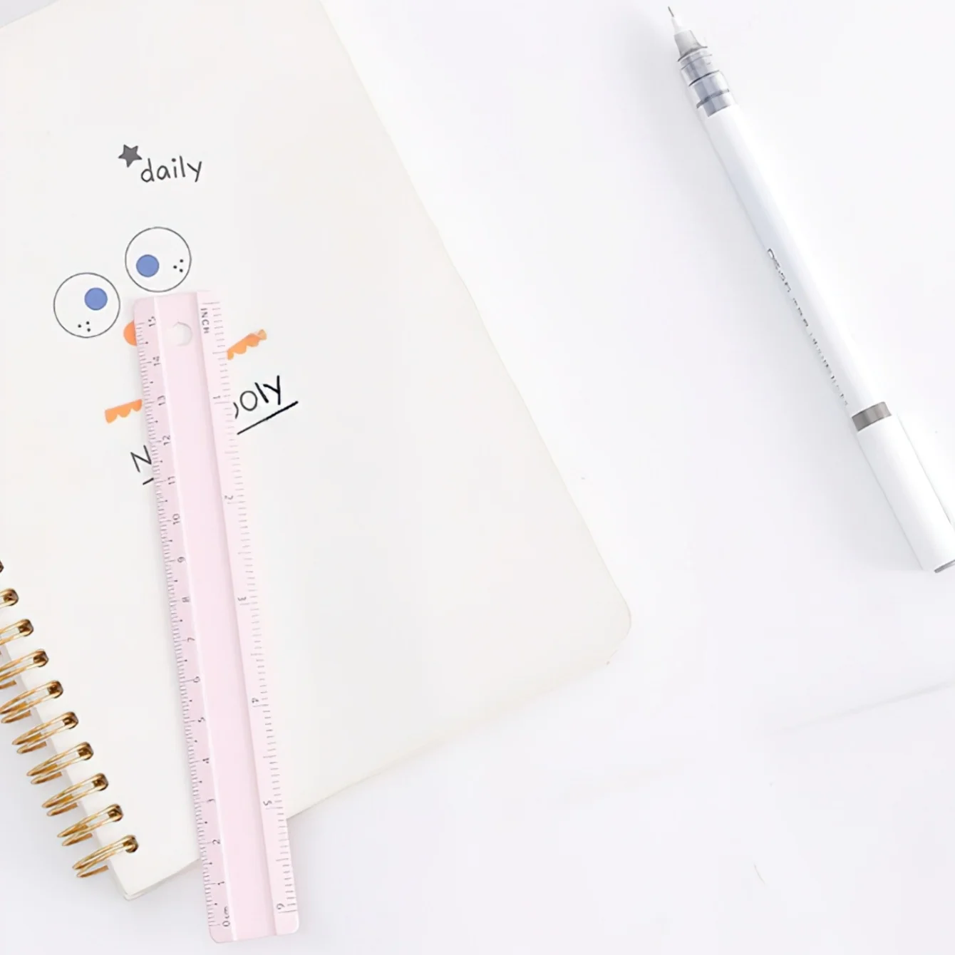 1pcs Macaron Color Aluminum Alloy Straight Ruler Dual-Scale Engraved Measuring Tool for PC Centimeter & Feet Metal Ruler A3473