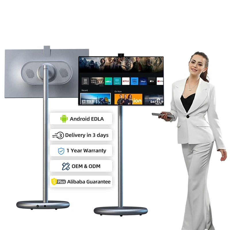 

27 Inch Movable Smart Television With 128GB Android TV Display Full HD Interactive Portable TV For Home Use