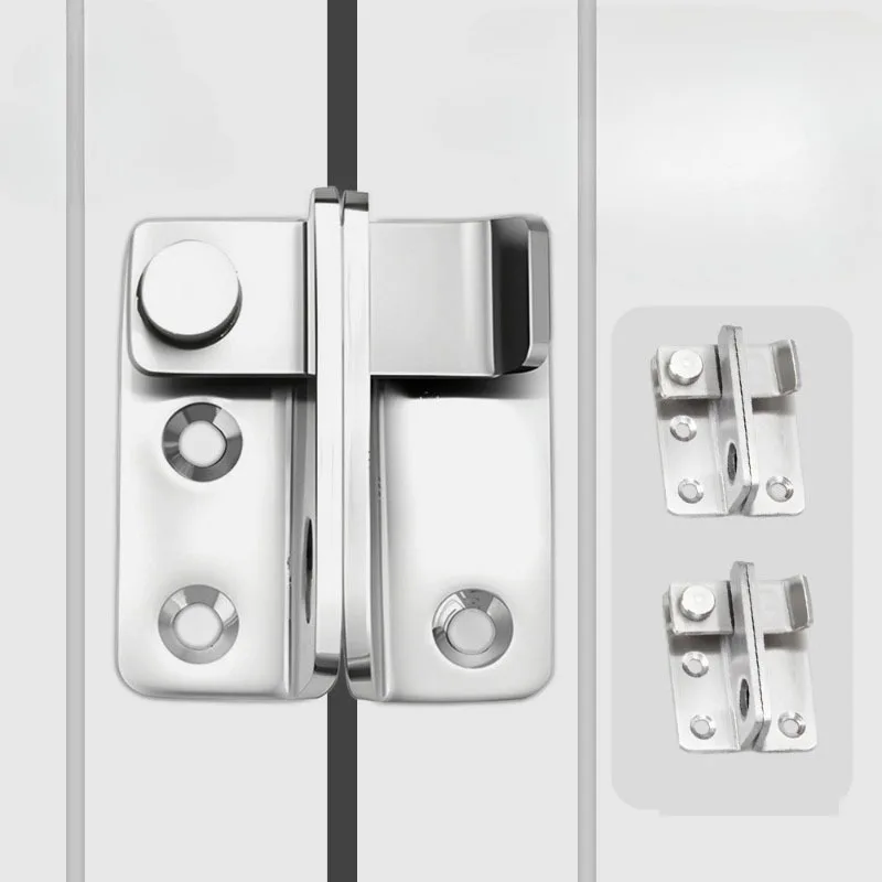 Stainless Steel Lock Latch Pet Cage Right Door Bolt Hasps Bathroom Security Anti Theft Deadbolt with Lock for Door Enhancement