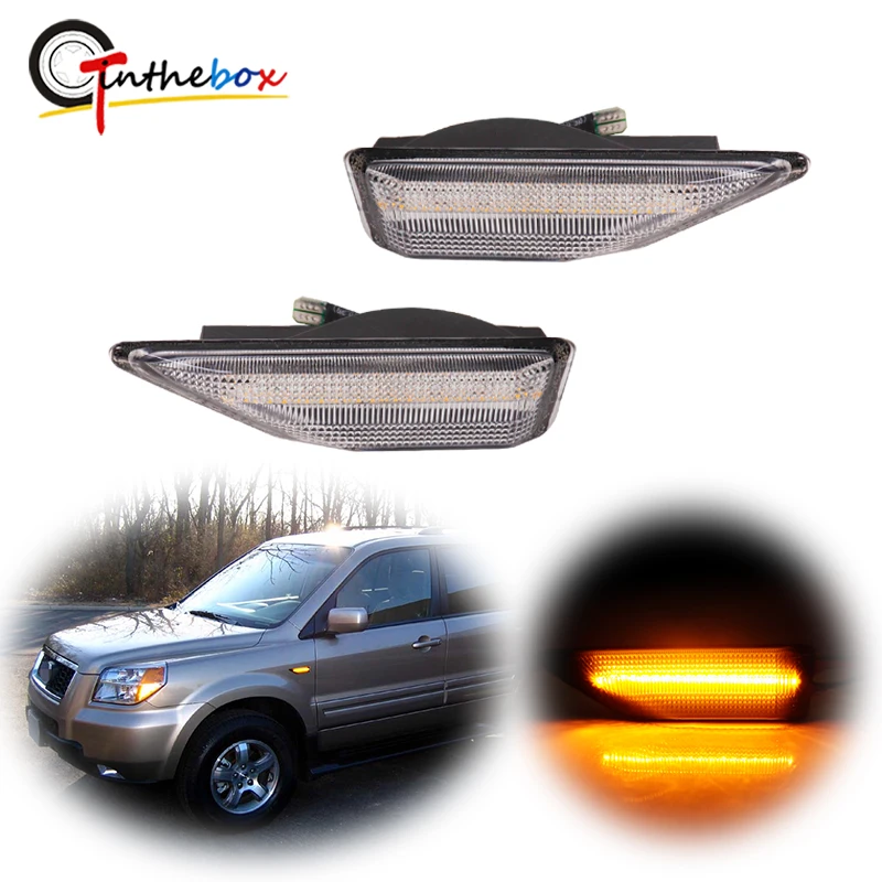 

2pcs LED Car Front Bumper Side Marker Turn Signal Lights For 2006-2008 Honda Pilot Fender Flare Light Parking Light 12V