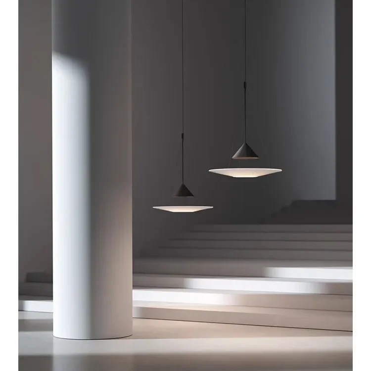 

MZISOSOD Modern Nordic LED Pendant Lamp for Living Room Dining Room Bedroom Kitchen Office Minimalist Black White Iron