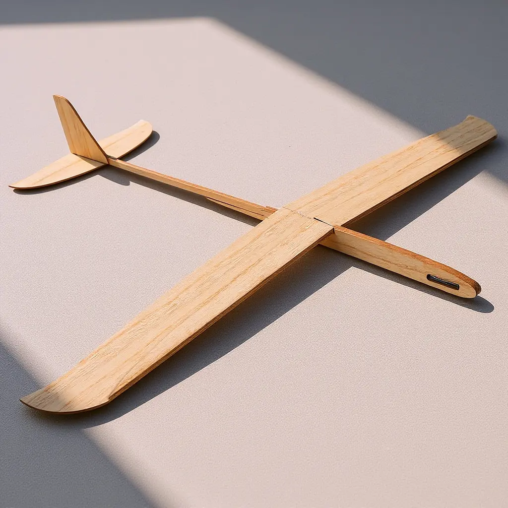Wood Throwing Glider Airplane DIY Kit – Unfinished Educational Craft for Kids, Flight Learning Model Airplane