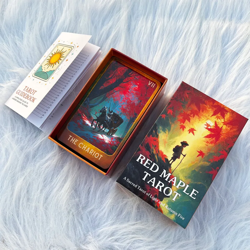 78 Tarot Cards Set, 13x8 Cm Red Maple Tarot , Includes Paper