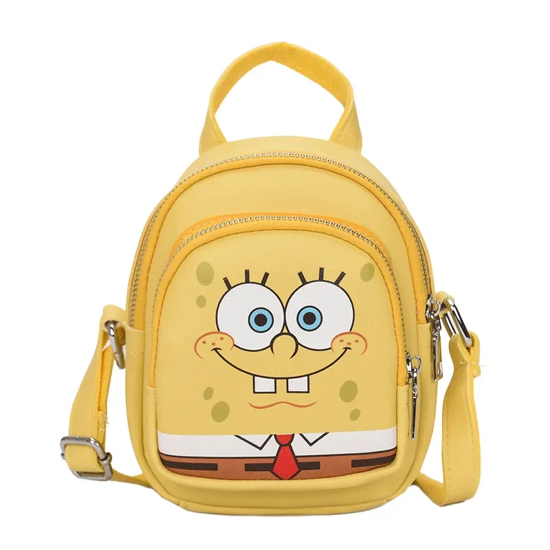 Original cartoon SpongeBob SquarePants  Kids  PU Backpack Mini Schoolbag Girl and Boys Cute Shoulder Bag