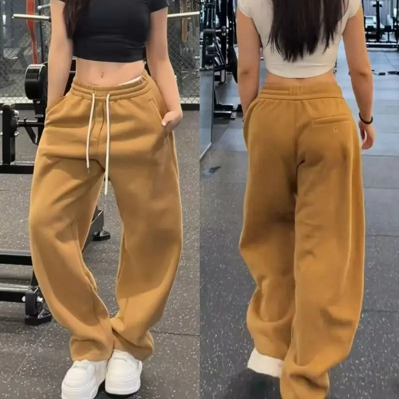 

Thiened Fce Lined Banana Pants Casual Trousers Elastic Waist ey Linen Winter New Arrival Men's Loose Fit Long Pants