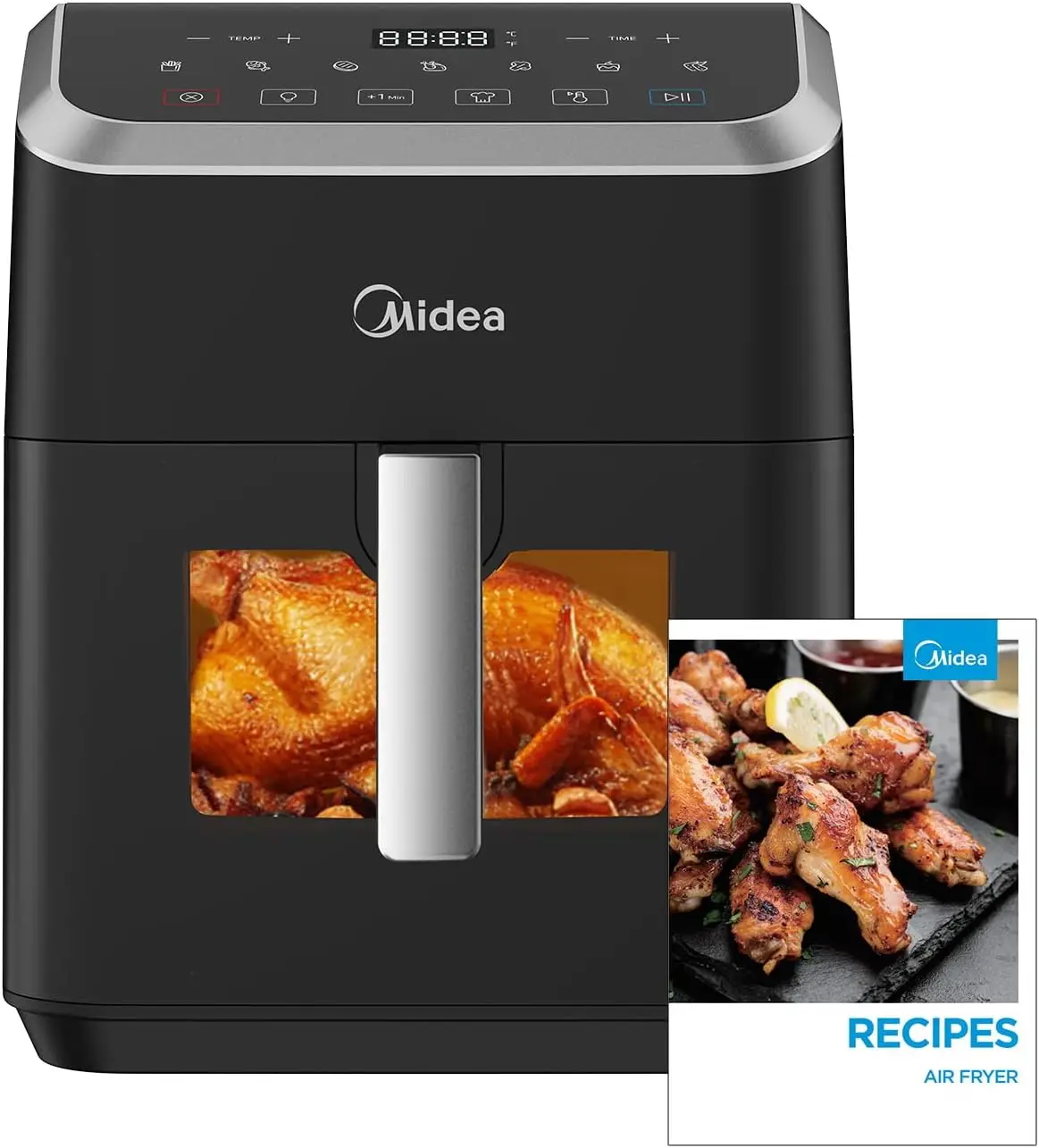 Midea Hot Air Fryer 7L Capacity, HeatXpress Technology, 90% Less Oil, Energy and Time Saving with 7 Presets, Easy-View Window &