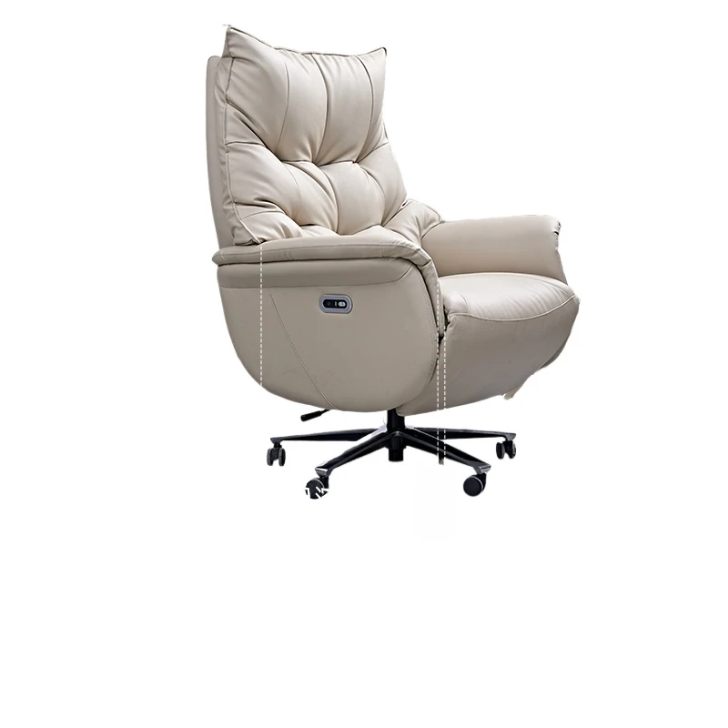 

1 Light luxury cowhide boss chair electric reclining leather class chair comfortable sedentary computer chair