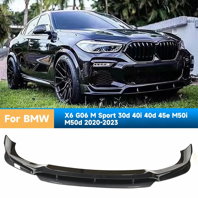 Labio del alerón del parachoques delantero del coche para BMW X6 G06 M Sport 30d 40i 40d 45e M50i M50d 2020-2023 hoja divisora inferior protege las piezas de automóvil