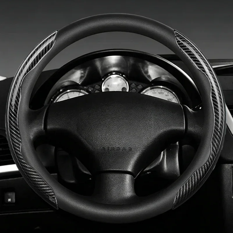 Leather  For Peugeot GT-Line 206 207 208 307 Car Steering Wheel Cover 308 406 407 408 508 607 2008 3008 4008 5008 RCZ Rifter GT