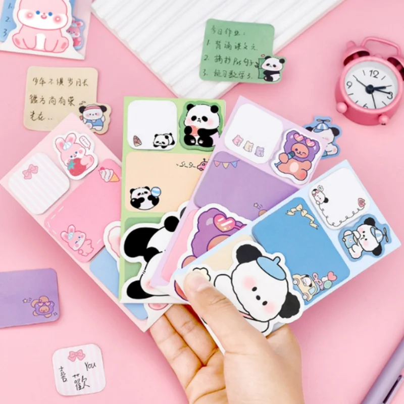40pcs/lot Kawaii Panda Rabbit Bear Dog Memo Pad Sticky Notes Cute Stationery Label Notepad Planner Sticker Post School Supply