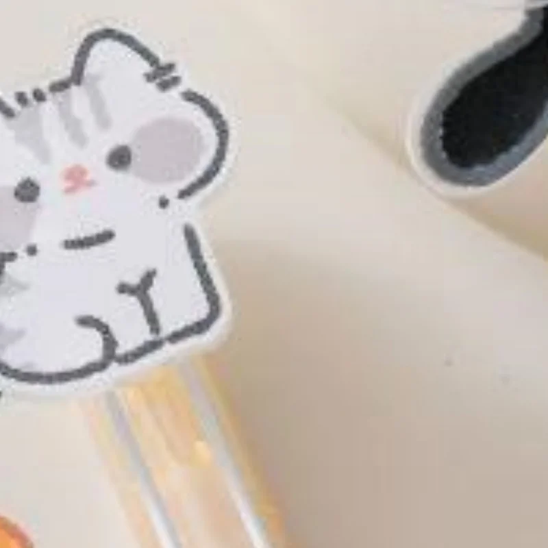 

1Pcs Random Cute Wagging Tail Cat Gel Pen Cartoon Automatic Pen Black Kawaii Neutral Pen Study Stationery School Supplies Gifts