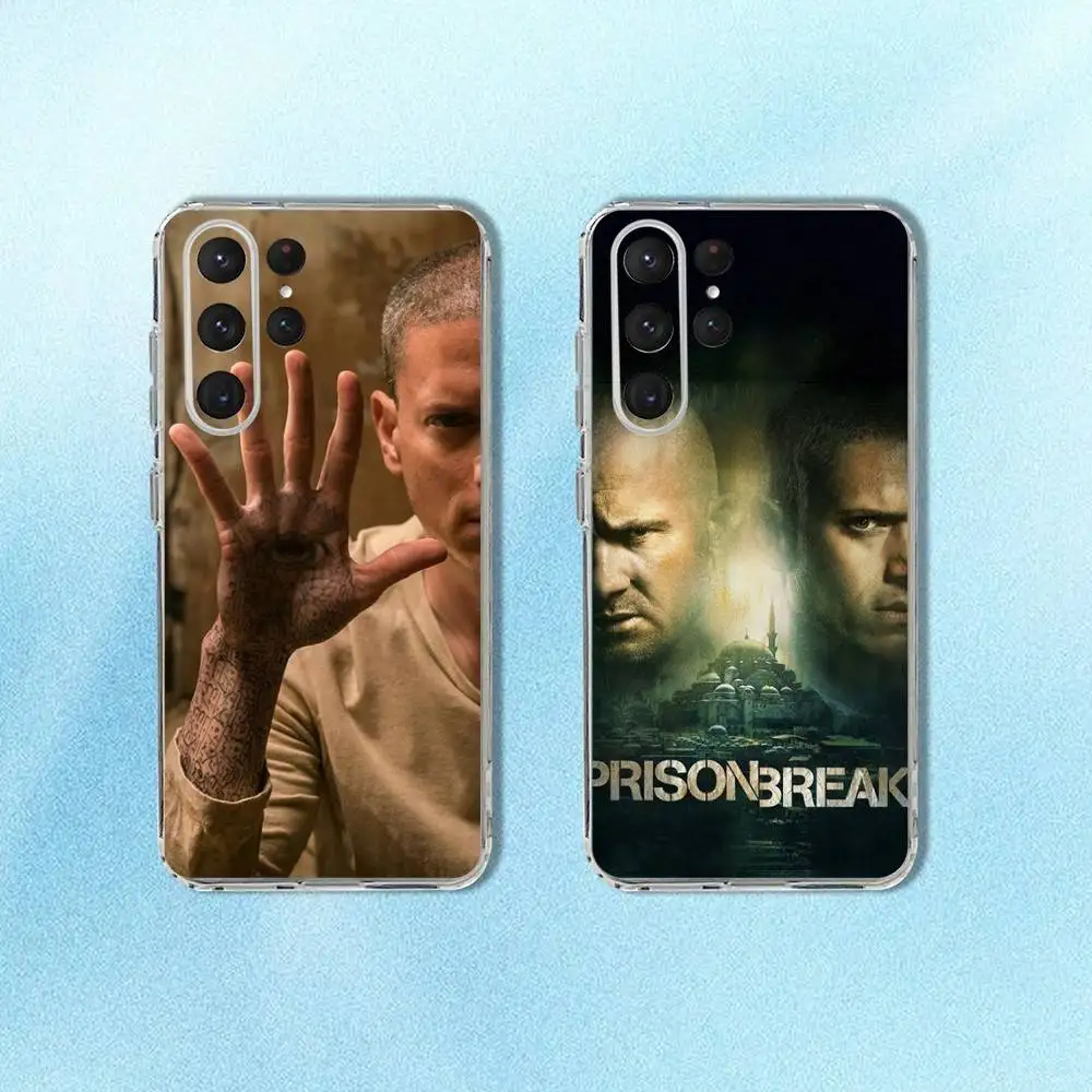 

Movie Prison Break Phone Case For Samsung S24,30,21,22,23,20 FE,lite,PIus,Ultra,5G,Note,9,10 Transparent Cover