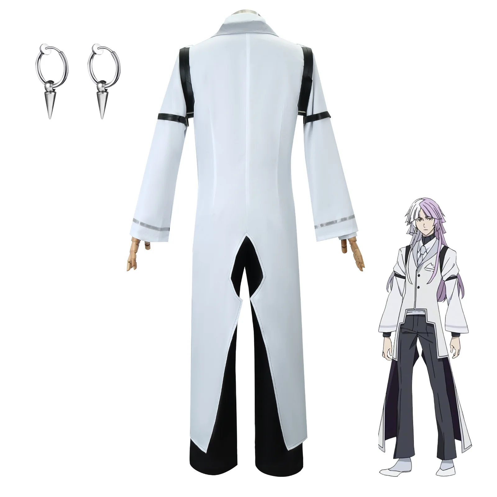 Sigma Cosplay Costume Detective Dazai Osamu abiti includono Trench Coat orecchino camicia pantaloni parrucca per adulti Halloween Party Sets