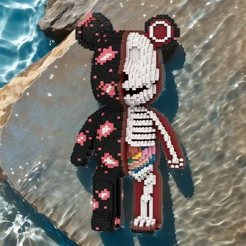 5648-Piece Skeleton Bear Building Block Toy Christmas Halloween Gift Game Stacking Block Toy Gear Locking Puzzle Toy Stacking Assembly New Year Gift