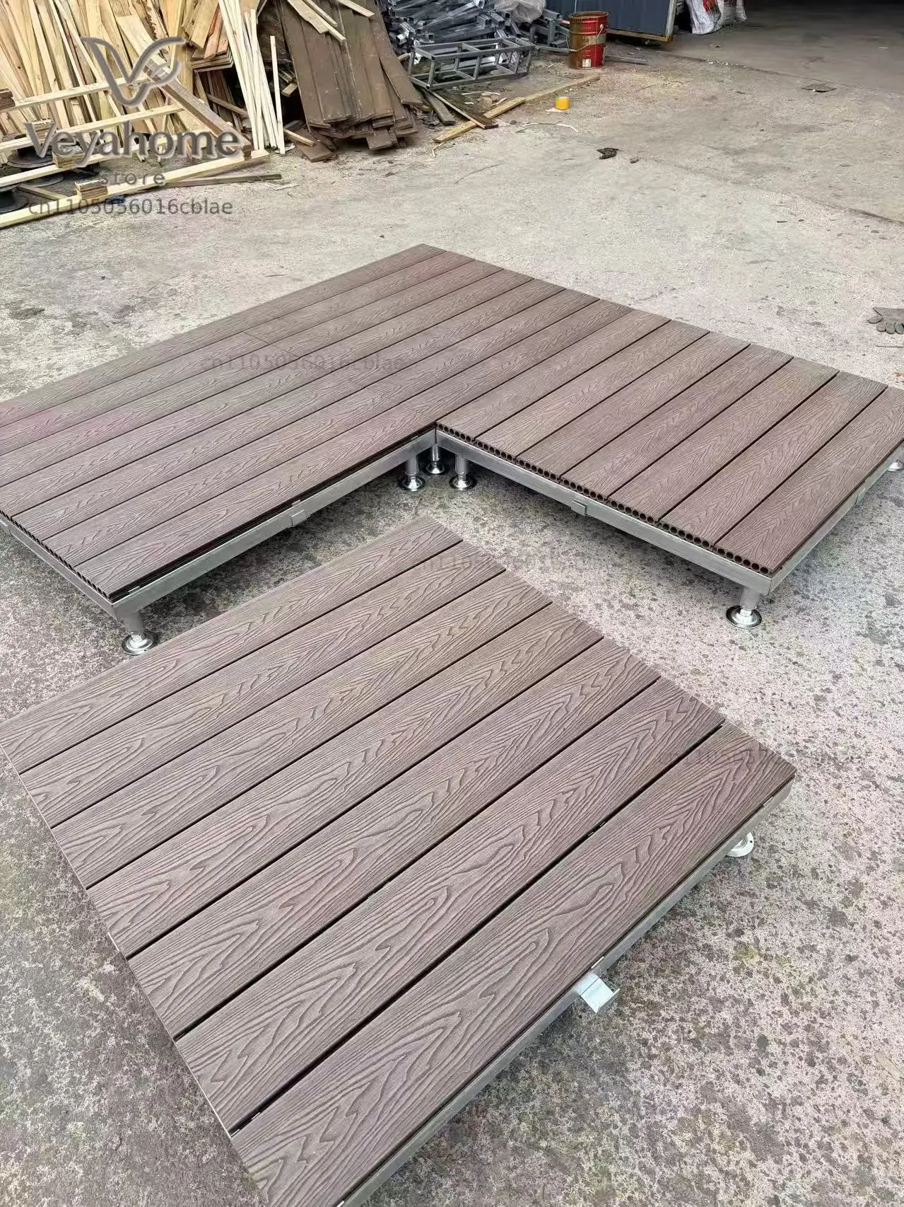 Easy Assembled WPC Outdoor Anti-corrosion Modules Platform , Yard, Camping, Flat packaging Plastic Wood Platform