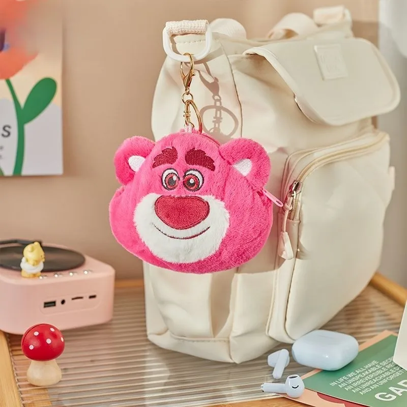 Disney Coin Purse Keychain Plush Toy Cute Cartoon Sweet and Trendy Judy Nick Stitch Strawberry Bear Bag Charm Christmas Gift