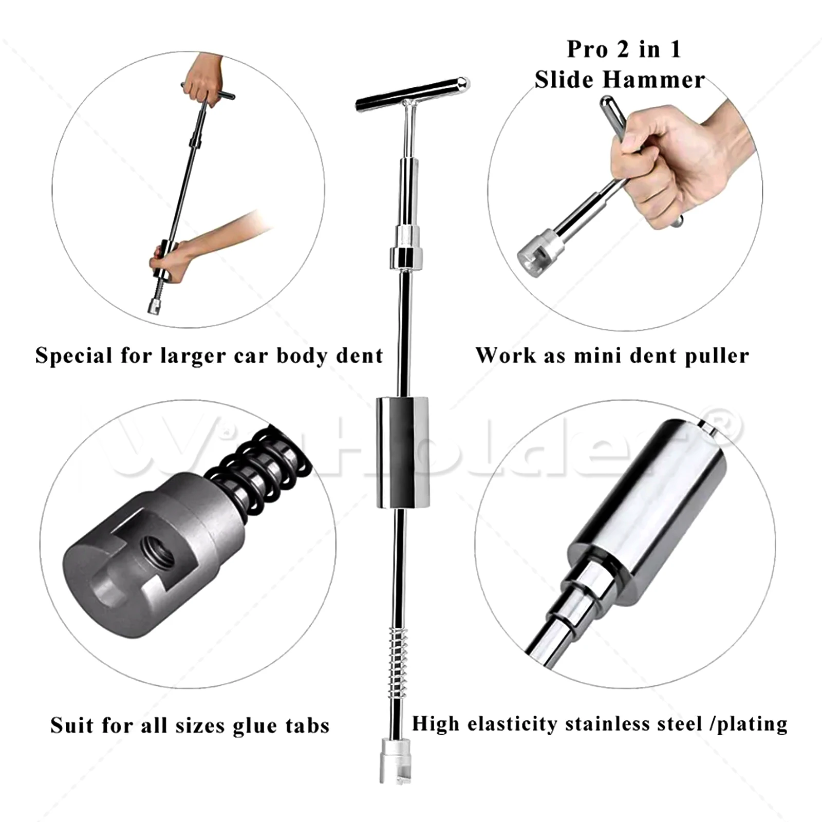 جسم السيارة مجتذب سحب بدون طلاء إزالة دنت طقم أدوات إصلاح 1 قطعة مطرقة الشريحة و 18 قطعة دنت مجتذب علامات التبويب طقم أدوات يدوية #4