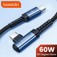 Toocki PD 60W USB C to USB Type C Cable Fast Charge Data Cable Data Line Black 1M For Iphone 15 15Pro Huawei Samsung Xiaomi