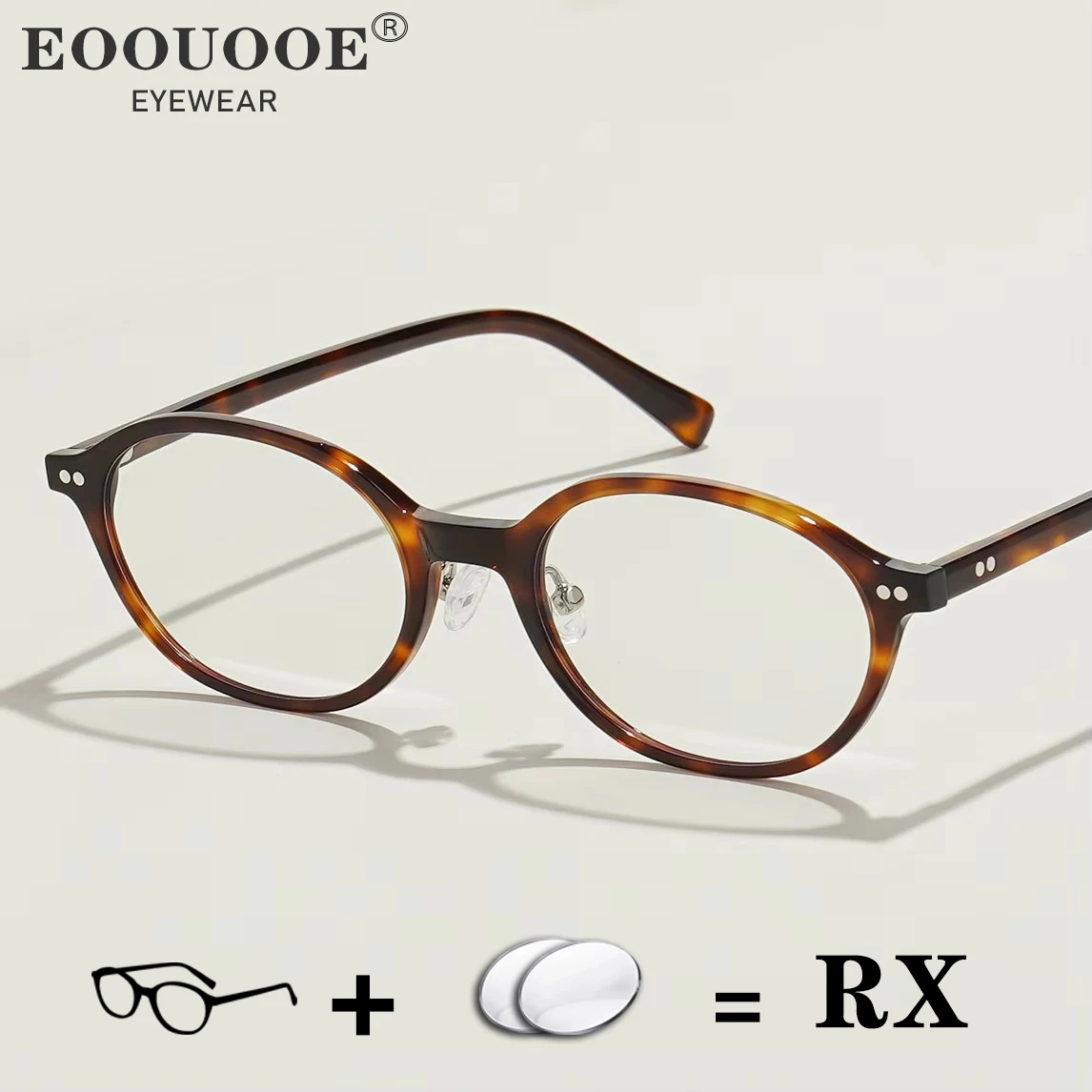 New Tortoise Design Women Glasses Prescription Optical Eyewear Anti-Reflection Lenses Myopia Progressive Acetate Eyeglasses