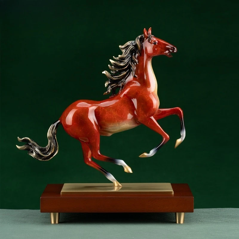 Horse to Success Copper Horse Ornament Year of the Horse Home Living Room