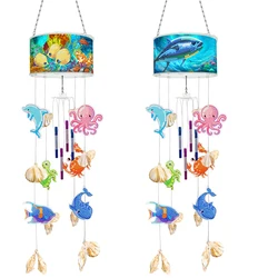 Wykwintne dzwonki wietrzne Diy Diamond Painting Wind Chimes Sea Creatures Window Garden Decorative Wall Art New Wind Chime Pendan