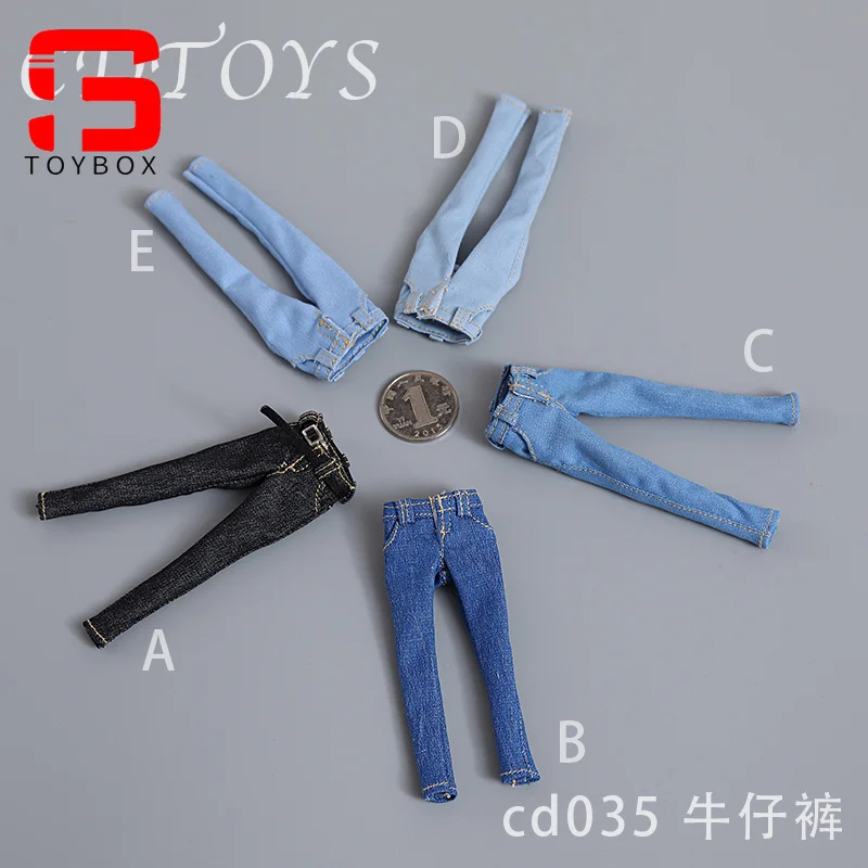 Cdtoys-conjunto de jeans curtos e sapatos de couro para mulheres, modelo do corpo cd035, 1/12, modelo do corpo, curto, jeans, jeans, botas, 1/12