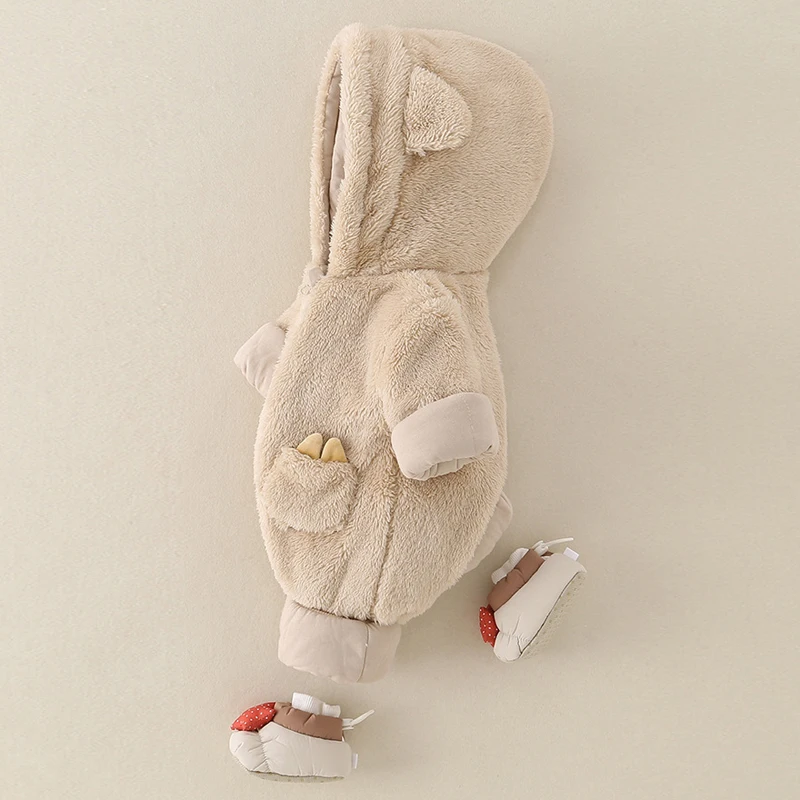 IYEAL لينة الطفل السروال القصير الوليد ملابس الأولاد الخريف الكرتون الصوف مع مقنعين الرضع وزرة طفل للجنسين وتتسابق حللا