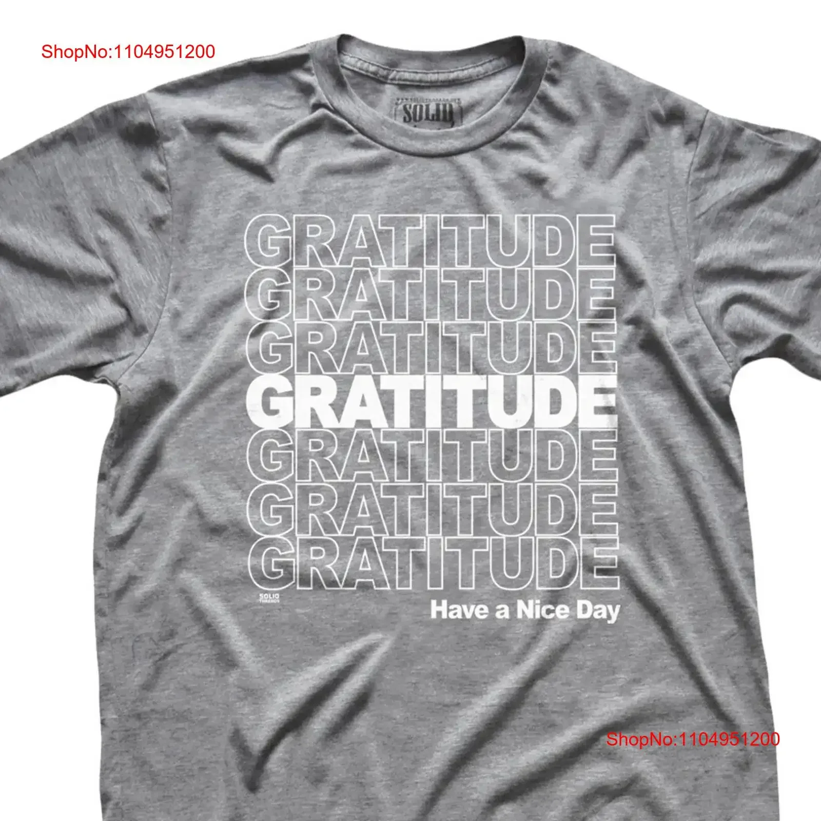 Gratitude Vintage inspirado camiseta Retro bolsa de comestibles de plástico divertido gracias cultura Pop vintage lavado Unisex homme transpirable
