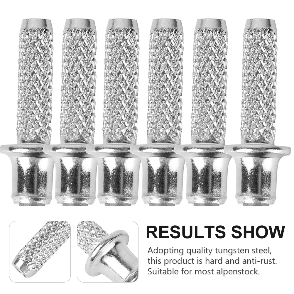 

10pcs Trekking Pole Tips Replacement Accessories Walking Cane Spike Heads Alpenstock Parts Tungsten Steel Durable